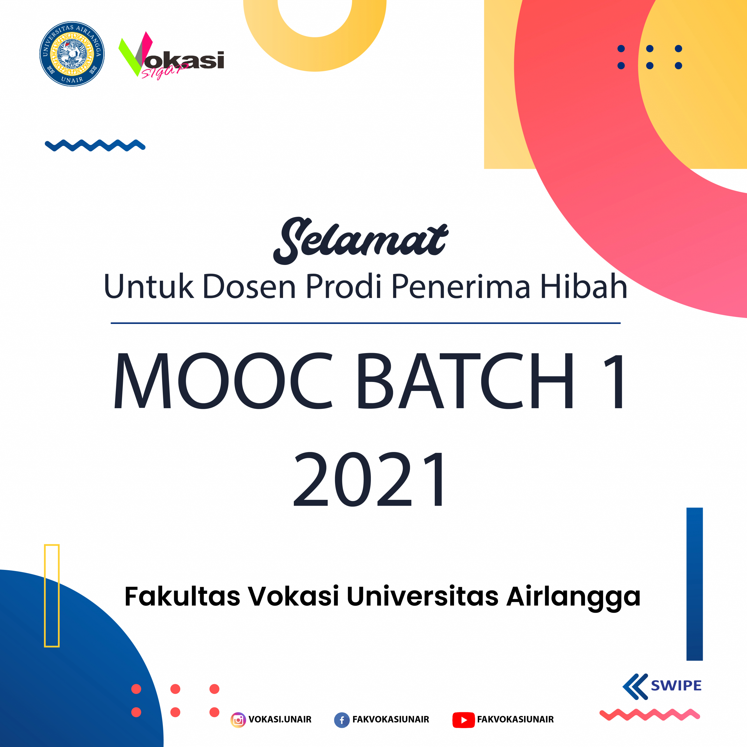 Selamat untuk dosen pemenang Hibah Massive Open Online Course (MOOC) Universitas Airlangga Batch 1 tahun 2021