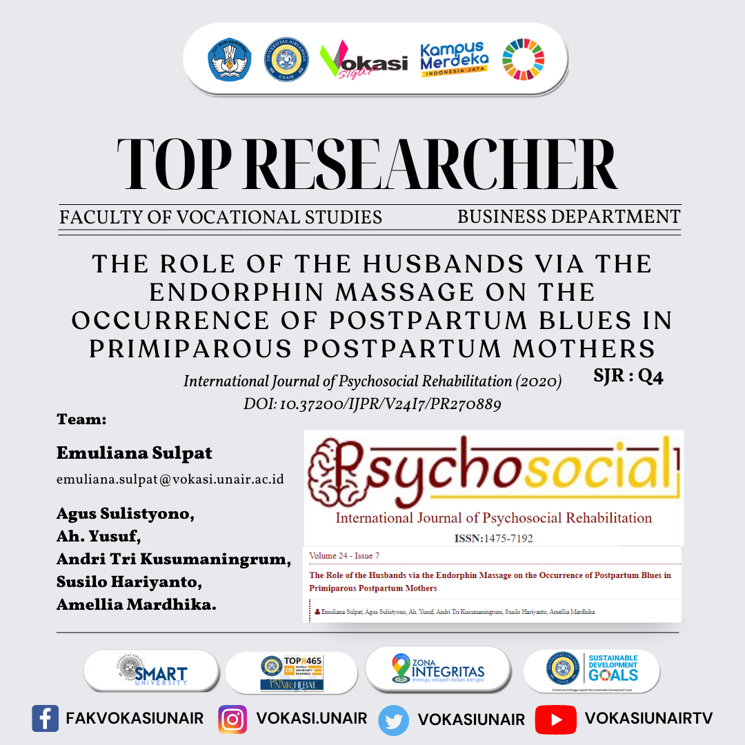 The Role of Husbands Via The Endorfin Massage On The Occurance of Postpartum Blues in Primiparous Postpartum Mothers