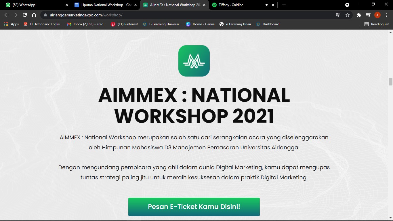 Meningkatkan Pengetahuan dan Kemampuan dalam Social Media Marketing, Digital Marketing, dan Branding Melalui National Workshop AIMMEX 2021