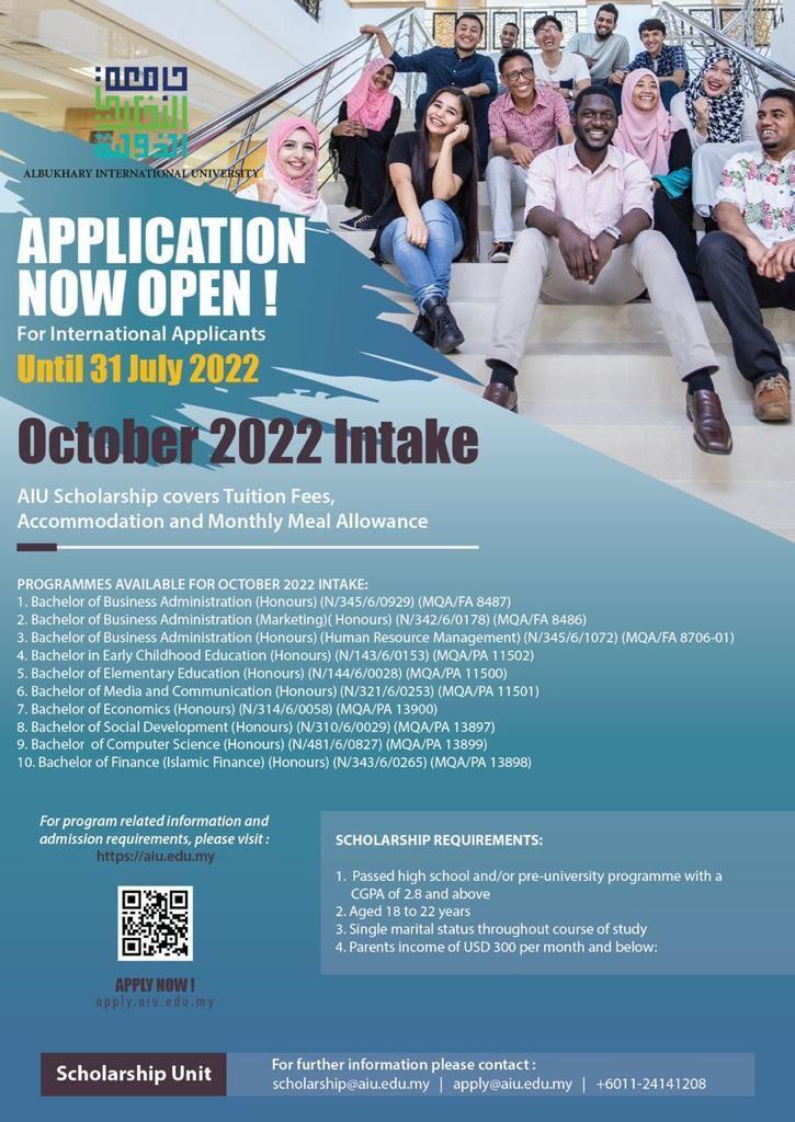 Albukhary International University Scholarship – October 2022 Intake