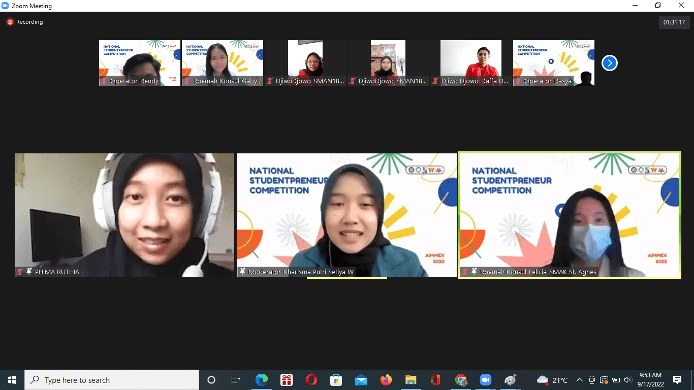 Manajemen Pemasaran Menggelar Kompetisi Ide Digital Marketing Bidang Jasa Siswa SMA/SMK/MA se-Indonesia Melalui National Studentpreneur Competition AIMMEX 2022