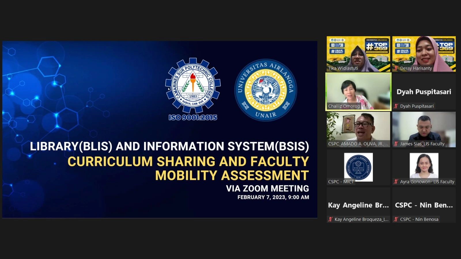 Curriculum Sharing and Faculty Mobility Assesment