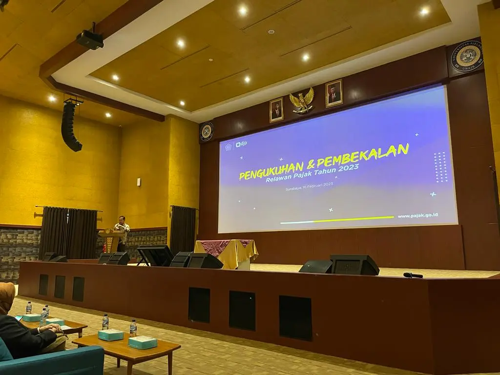 UNAIR menjadi Tuan Rumah Pengukuhan dan Pembekalan Relawan Pajak 2023 Kanwil DJP Jawa Timur I