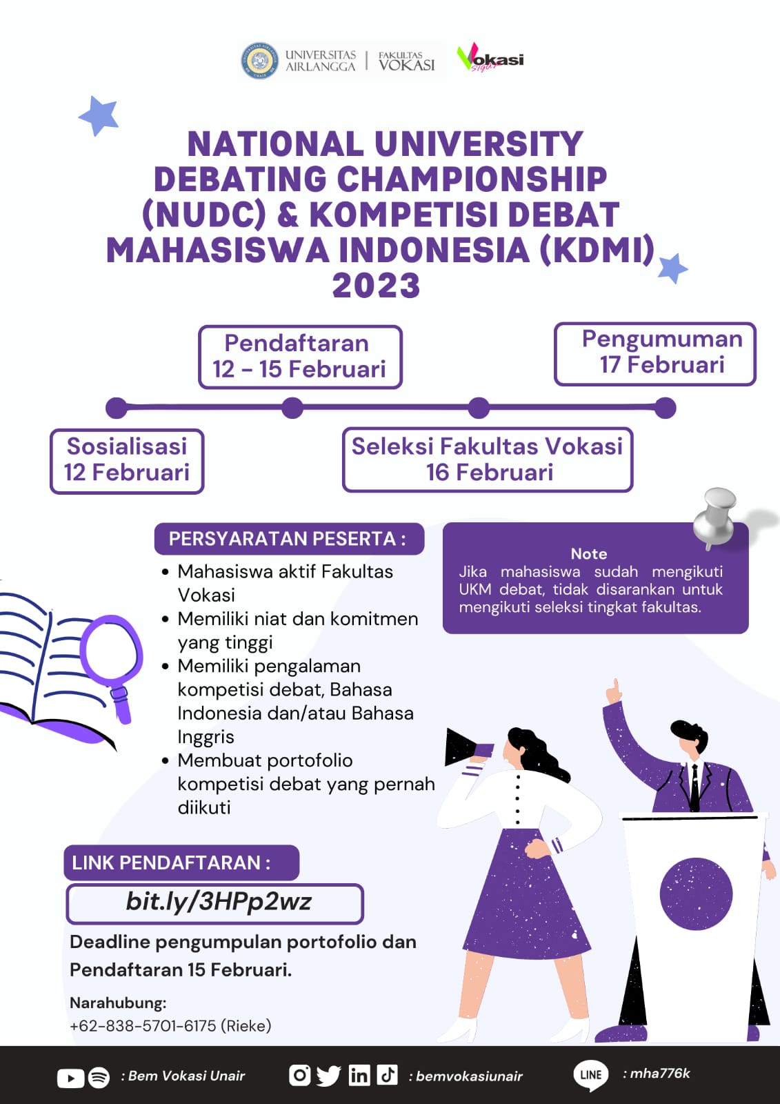 National University Debating Championship (NUDC) & Kompetensi Debat Mahasiswa Indonesia (KDMI) 2023