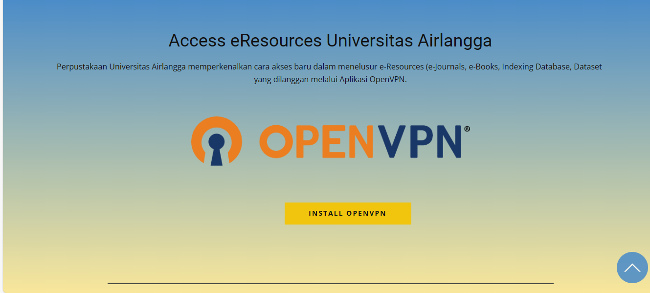 Tampilan Aplikasi Open VPN saat Akses Jurnal